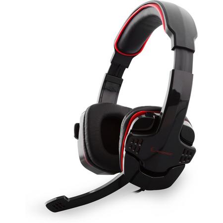 Rampage Snopy SN-R9 gaming headset. zwart-rood