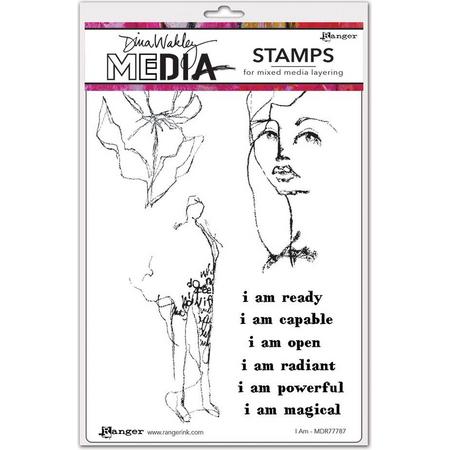 Dina Wakley Media Cling stamps - I am