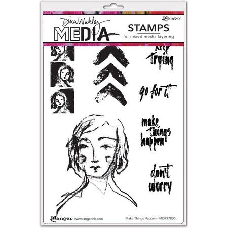 Dina Wakley Media Cling stamps - Make things happen