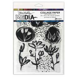 Dina Wakley Media Collage papier - Plants - 25.4x19cm - 20 stuks