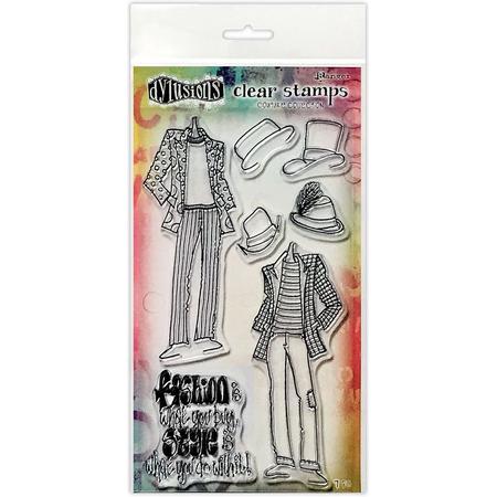 Dylusions couture Clear stamps - Man about town duo