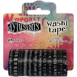 Ranger Dylusions Washi Tape set - Black - 3,5cm x 5,5m - 12stuks