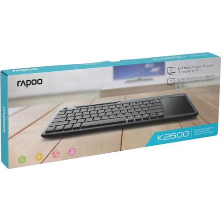 Rapoo K2600 Draadloos Multimedia  Touchpad Toetsenbord  voor TV, PC - Multimediatoetsen