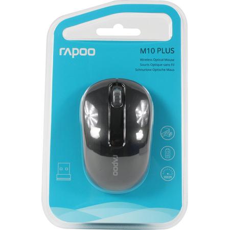 Rapoo M10Plus draadloze muis draadloos Optisch 1000 DPI Links- rechtshandig Zwart