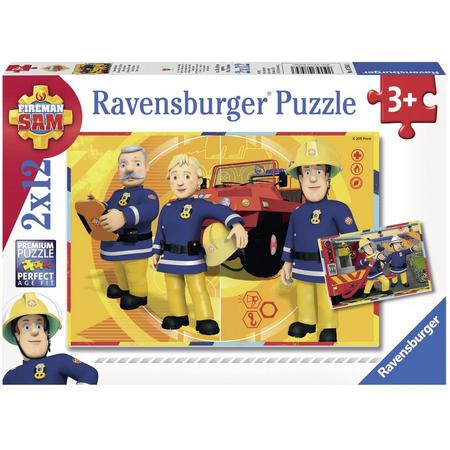 Ravensburger Brandweerman Sam aan het werk- Twee puzzels van 12 stukjes - kinderpuzzel