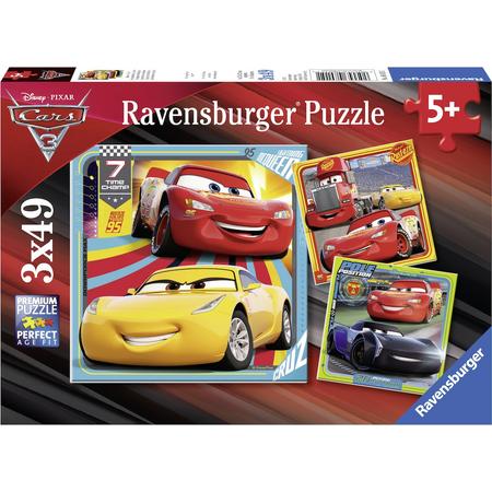 Ravensburger Cars 3 Legendes van de baan - Drie puzzels van 49 stukjes - kinderpuzzel