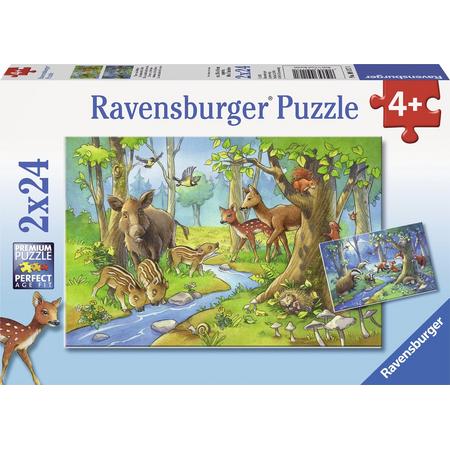Ravensburger Dieren uit het bos - Twee puzzels van 24 stukjes