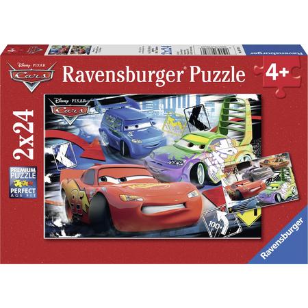 Ravensburger Disney Cars. Dolle race- Twee puzzels van 24 stukjes - kinderpuzzel