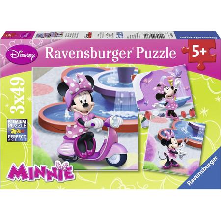 Ravensburger Disney Minnie Mouse. Minnie in het park- Drie puzzels van 49 stukjes - kinderpuzzel