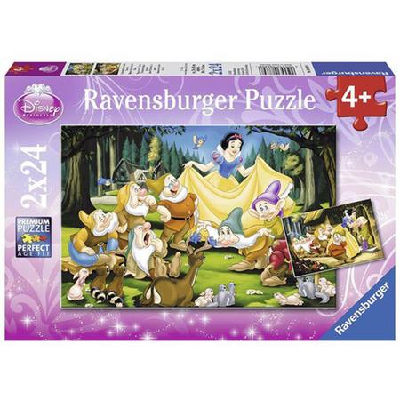 Ravensburger Disney Princess Sneeuwwitje/dwergen - Twee puzzels van 24 stukjes