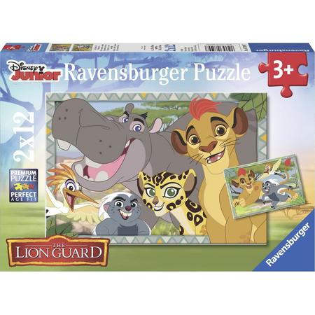 Ravensburger Disney The Lion Guard. Beschermer van het koninkrijk- Twee puzzels van 12 stukjes - kinderpuzzel