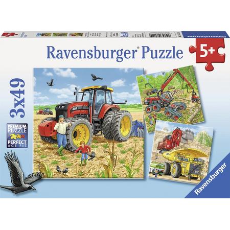 Ravensburger Grote machines- Drie puzzels van 49 stukjes - kinderpuzzel