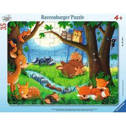   Kinderpuzzle - 05146 Wenn kleine Tiere schlafen gehen - Rahmenpuzzle für Kinder ab 3 Jahren, mit 35 Teilen
