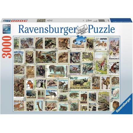 Ravensburger Legpuzzel Postzegels van wilde dieren 3000 stukjes