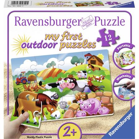 Ravensburger Lieve boerderijdieren plastic puzzle - 12 stukjes - kinderpuzzel
