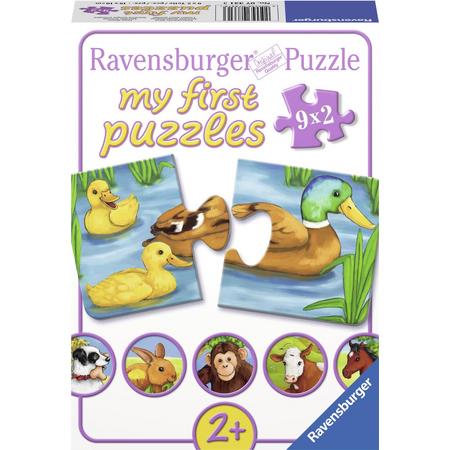 Ravensburger Lieve dieren- My First puzzles -9x2 stukjes - kinderpuzzel