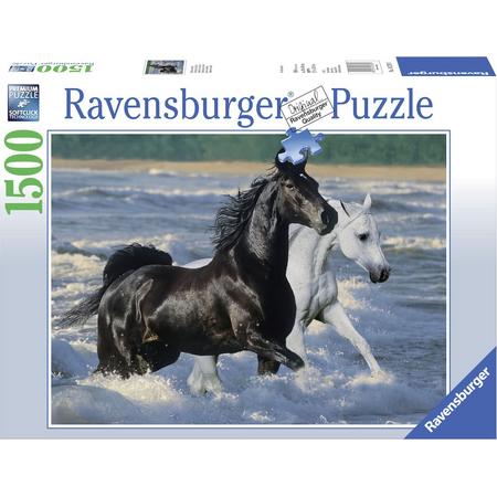 Ravensburger Paarden op het strand - Puzzel van 1500 stukjes