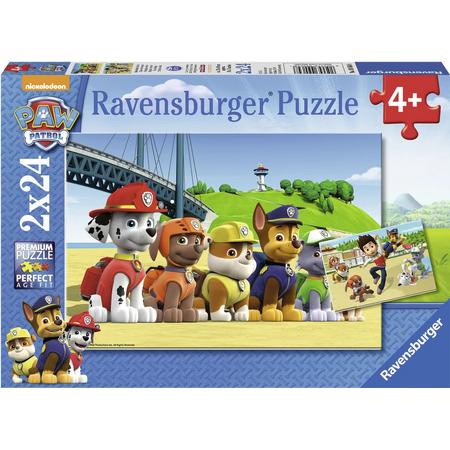 Ravensburger Paw Patrol. Dappere honden- Twee puzzels van 24 stukjes - kinderpuzzel
