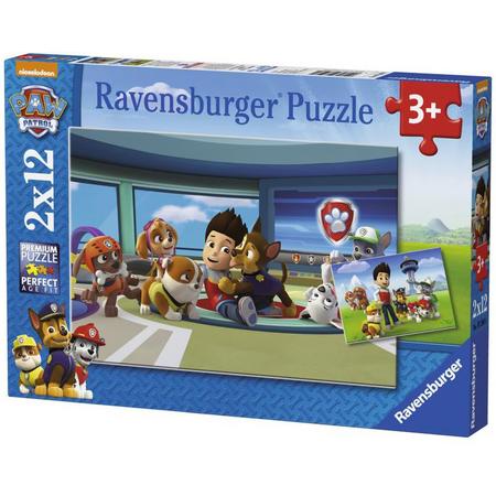 Ravensburger Paw Patrol. Ryder en zijn vrienden- Twee puzzels van 12 stukjes - kinderpuzzel