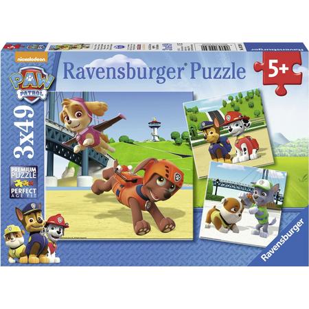 Ravensburger Paw Patrol. Team op 4 poten- Drie puzzels van 49 stukjes - kinderpuzzel