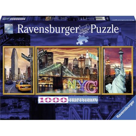 Ravensburger Schitterend New York - Puzzel van 1000 stukjes triptychon