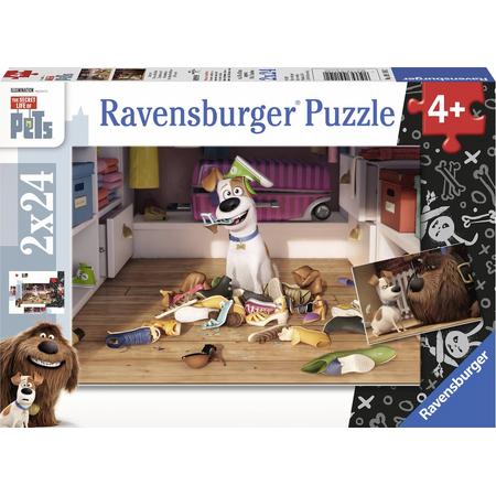 Ravensburger Secret Life of Pets. Onaantastbaar- Twee puzzels van 24 stukjes - kinderpuzzel