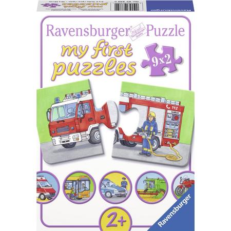 Ravensburger Speciale voertuigen- My First puzzles -9x2 stukjes - kinderpuzzel
