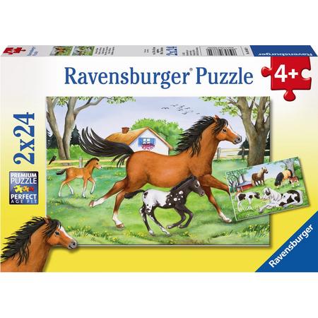 Ravensburger Wereld van de paarden - Twee puzzels van 24 stukjes