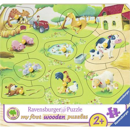 Ravensburger houten puzzel Kleine boerderij - 9 stukjes