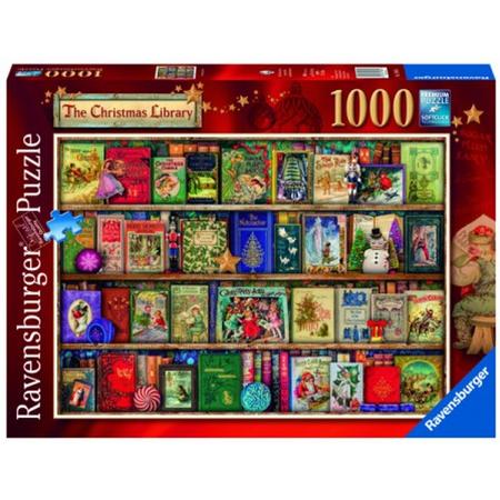 Ravensburger kerstpuzzel The Christmas library - Legpuzzel - 1000 stukjes