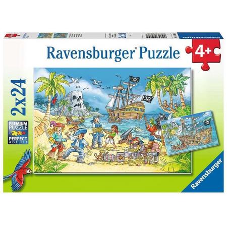 Ravensburger puzzel Avontureneiland - Legpuzzel - 2 x 24 stukjes