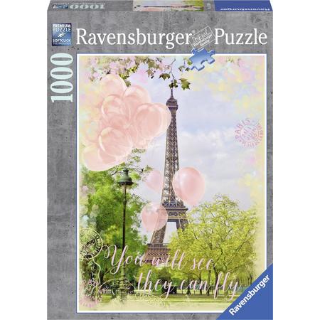 Ravensburger puzzel Ballonnen bij de Eiffeltoren - Legpuzzel - 1000 stukjes