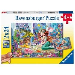 Ravensburger puzzel Betoverende zeemeerminnen  - 2 x 24 stukjes - kinderpuzzel