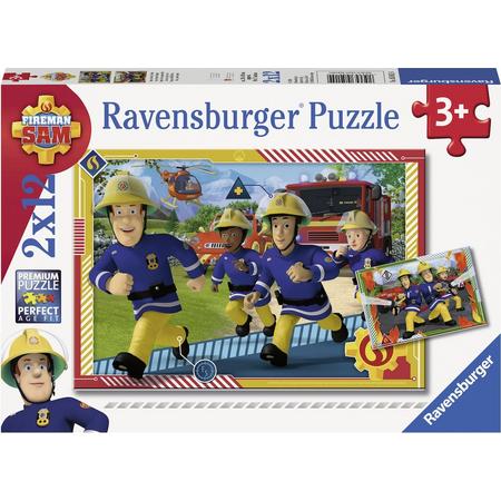 Ravensburger puzzel Brandweerman Sam en zijn team - Twee puzzels - 12 stukjes - kinderpuzzel