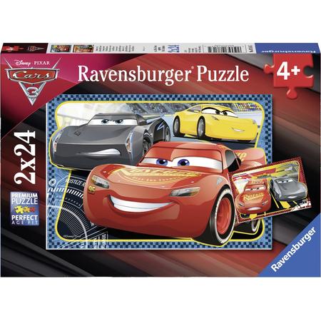 Ravensburger puzzel Cars 3 Avonturen met Lightning McQueen - Twee puzzels van 24 - kinderpuzzel