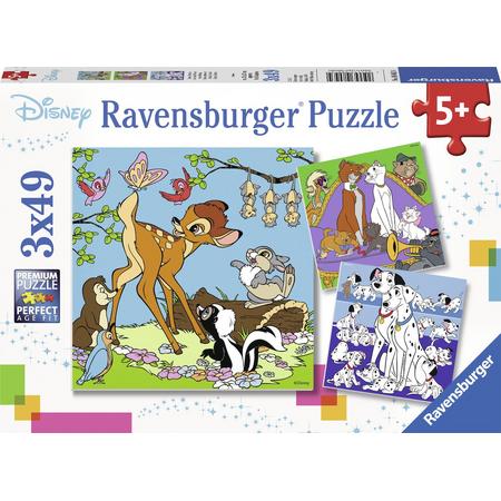 Ravensburger puzzel Disney vrienden - Drie puzzels - 49 stukjes - kinderpuzzel