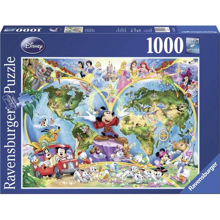 Ravensburger puzzel Disneys Wereldkaart - Legpuzzel - 1000 stukjes