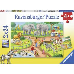   puzzel Een dag in de dierentuin - Twee puzzels van 24 stukjes - kinderpuzzel