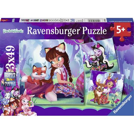 Ravensburger puzzel Enchantimals world - Drie puzzels - 49 stukjes - kinderpuzzel
