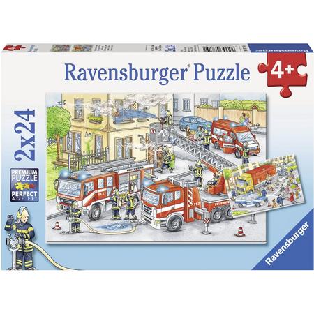 Ravensburger puzzel Helden aan het werk - Twee puzzels van 24 stukjes - kinderpuzzel
