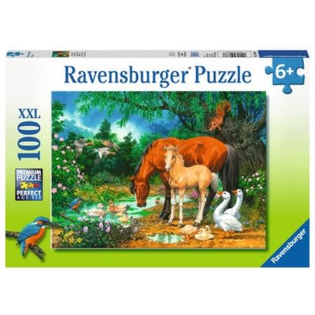 Ravensburger puzzel Idylle bij de vijver - Legpuzzel - 100 stukjes