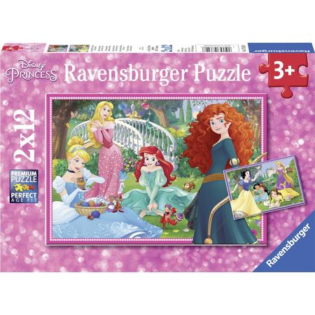 Ravensburger puzzel In de wereld van de Disney prinsessen - Twee puzzels - 12 stukjes - kinderpuzzel