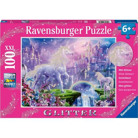 Ravensburger puzzel Koninkrijk van de Eenhoorns (glitter) - Legpuzzel - 100 stukjes
