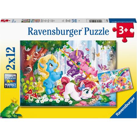 Ravensburger puzzel Lieve eenhoorn - Twee puzzels - 12 stukjes - kinderpuzzel