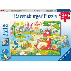   puzzel Lievelingsdinos - 2x12 stukjes - Kinderpuzzel