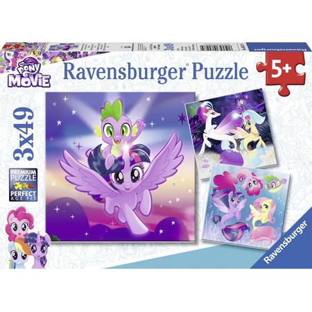 Ravensburger puzzel My Little Pony Avonturen met de ponys - Drie puzzels van 49 stukjes - kinderpuzzel