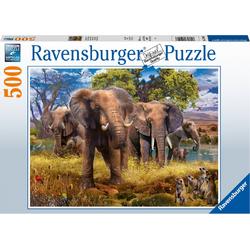   puzzel Olifantenfamilie - legpuzzel - 500 stukjes