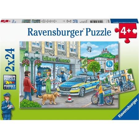 Ravensburger puzzel Politiestation - Twee puzzels - 24 stukjes - kinderpuzzel