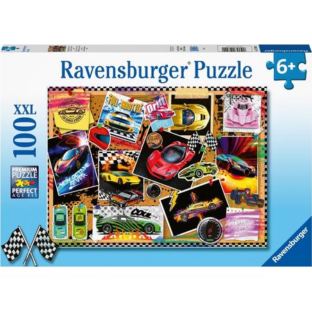 Ravensburger puzzel Prikbord met raceautos - Legpuzzel - 100 stukjes