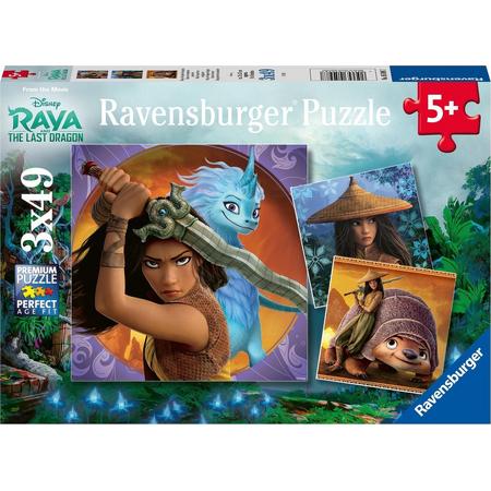 Ravensburger puzzel Raya, de dappere krijger - 3x49 stukjes - kinderpuzzel